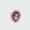 Antique 18KT Yellow Gold Victorian Era Purple Amethyst Ring