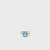 VINTAGE BLUE TOPAZ AND DIAMOND RING