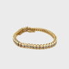 14KT Yellow Gold Half Bezel Straight Line Diamond Tennis Bracelet