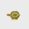 18KT Yellow Gold Estate Retro Peridot And Diamond Turtle Brooch