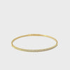 14KT Yellow Gold And Round Cut Diamond Flex Bangle