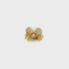 Estate Retro Period 18KT Yellow Gold Pearl and Diamond Fly Lapel Pin