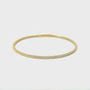 14KT Yellow Gold And Round Cut Diamond Flex Bangle