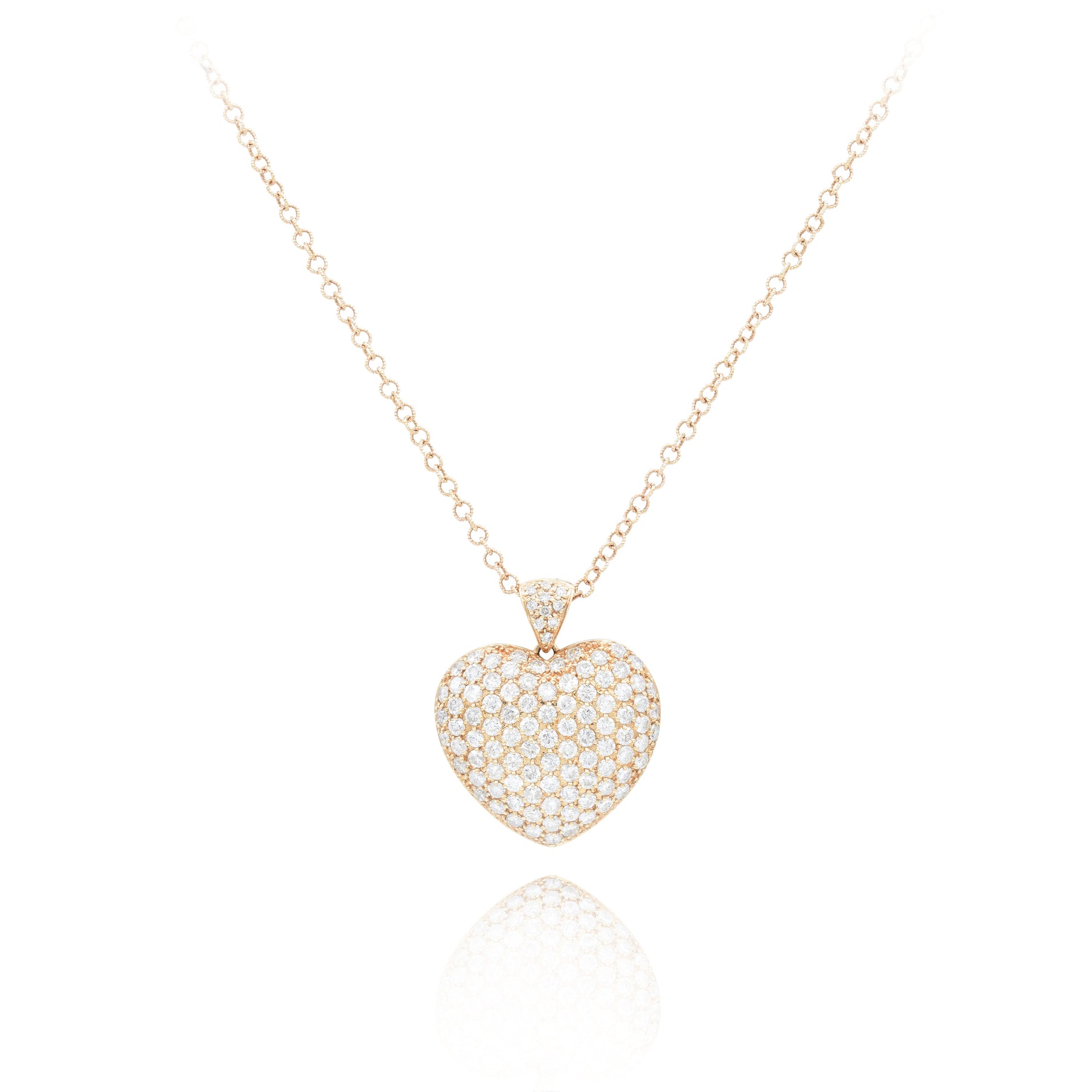 14KT Rose Gold Diamond Heart Pendant