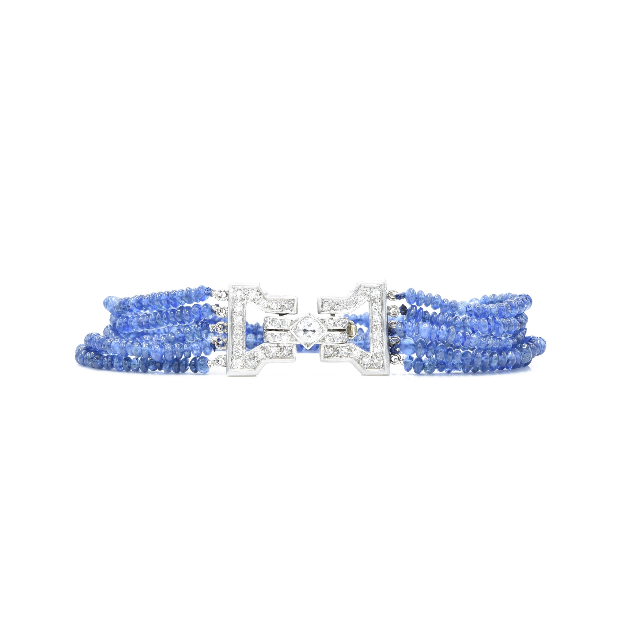 Estate 1930s Sapphire And Diamond Bracelet