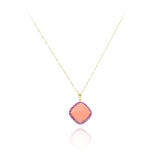18kt Yellow Gold Coral and Pink Sapphire Pendant