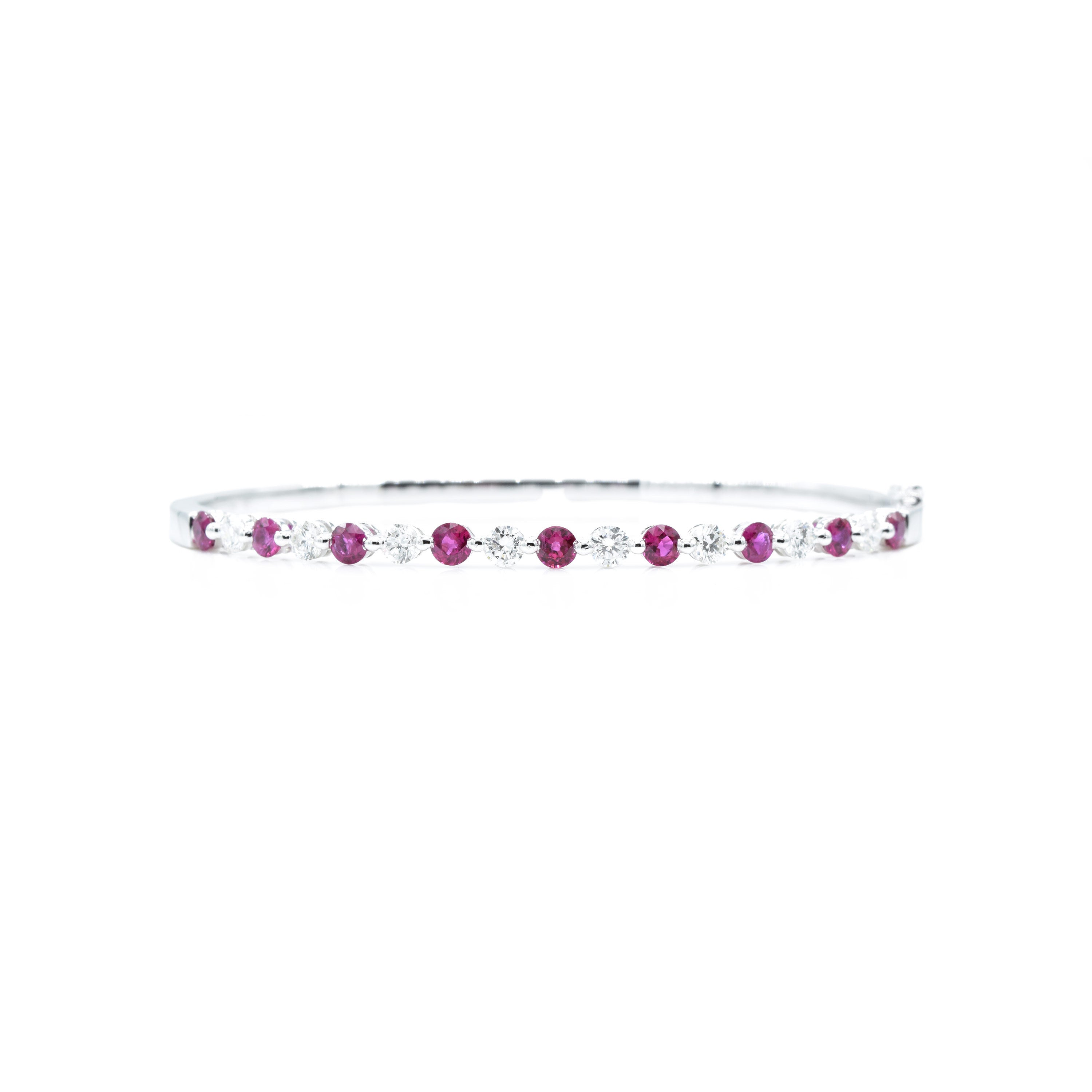 18kt White Gold Ruby Bangle