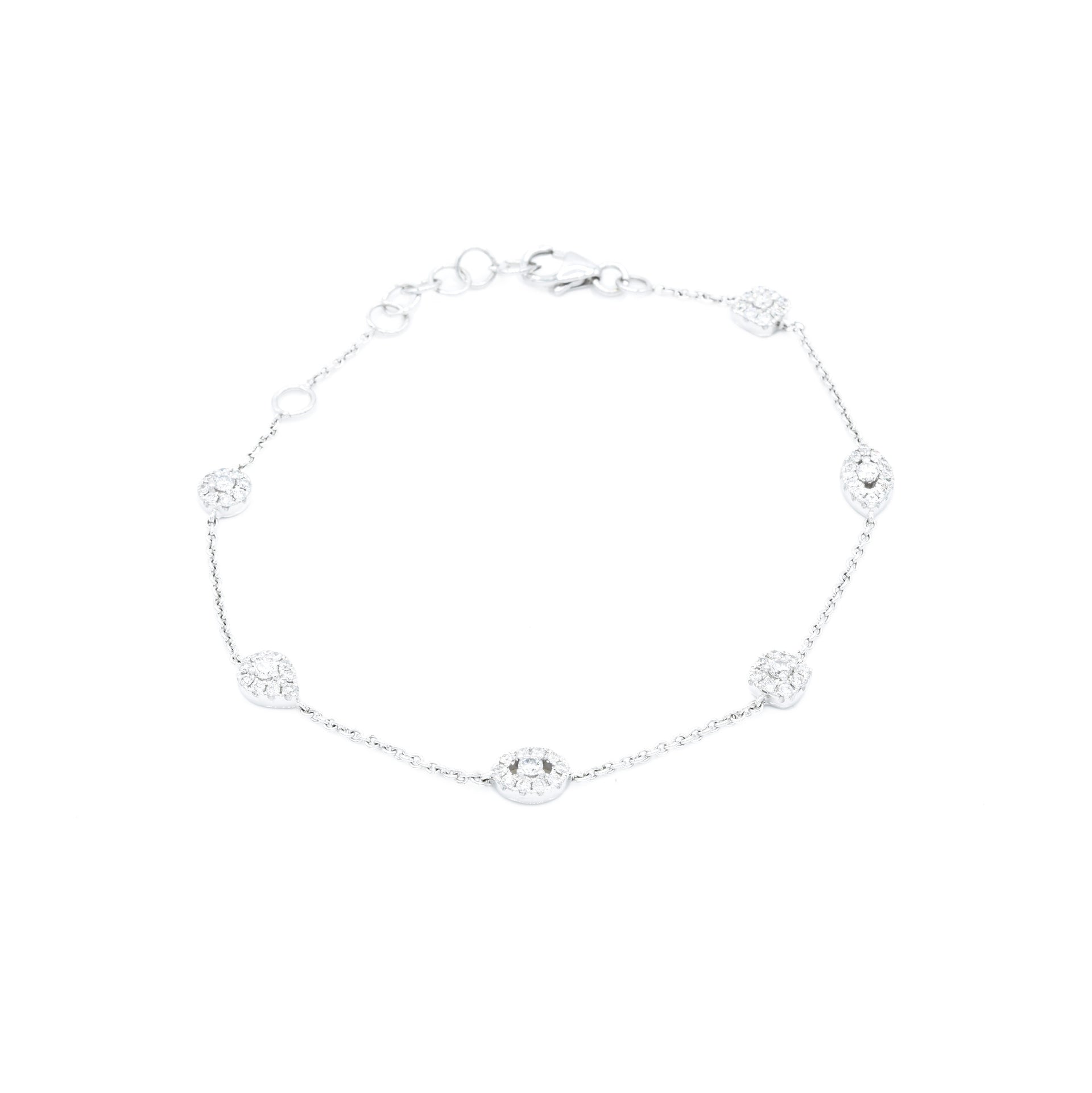 18kt White Gold Diamond Section Bracelet