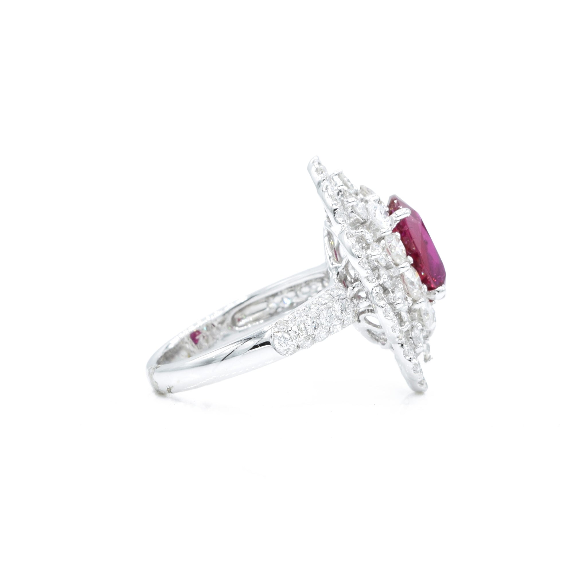 18kt White Gold Ruby and Diamond Ring