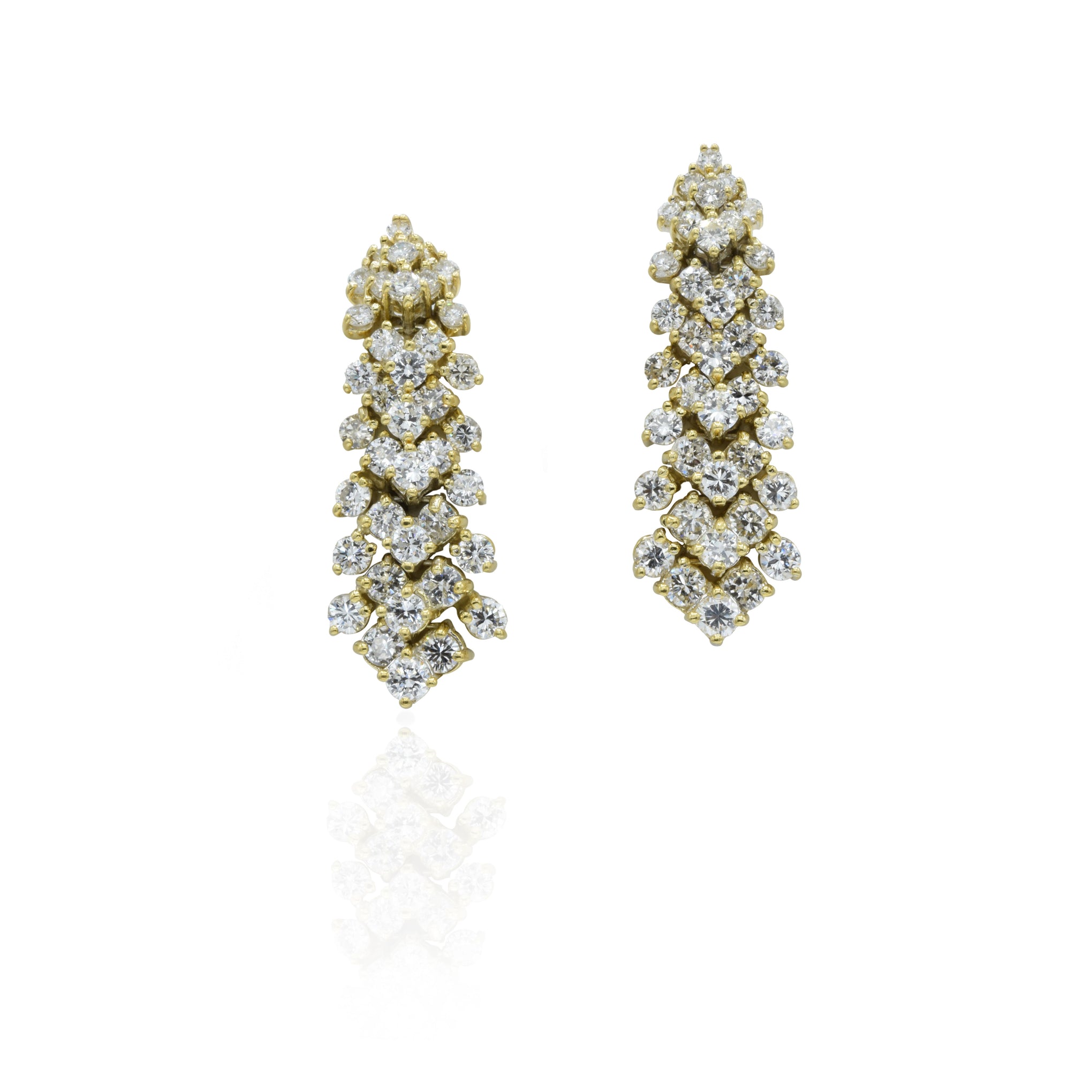 18KT Yellow Gold And Diamond Estate Earrings