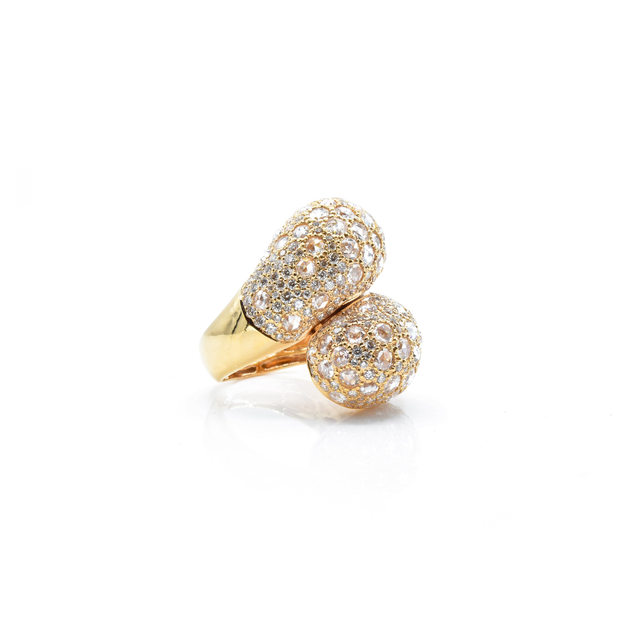 18kt Rose Gold Micro-Pave Diamond Twist Ring