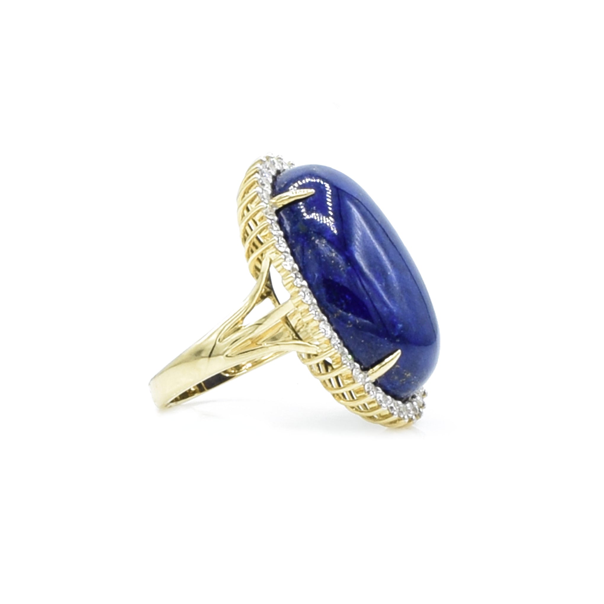 Lapis and Diamond Ring Set in 18kt Yellow Gold