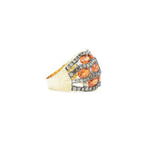 18kt Yellow Gold Champagne Diamond and Orange Sapphire Ring