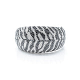 18kt White Gold Black and White Diamond Zebra Print Bangle