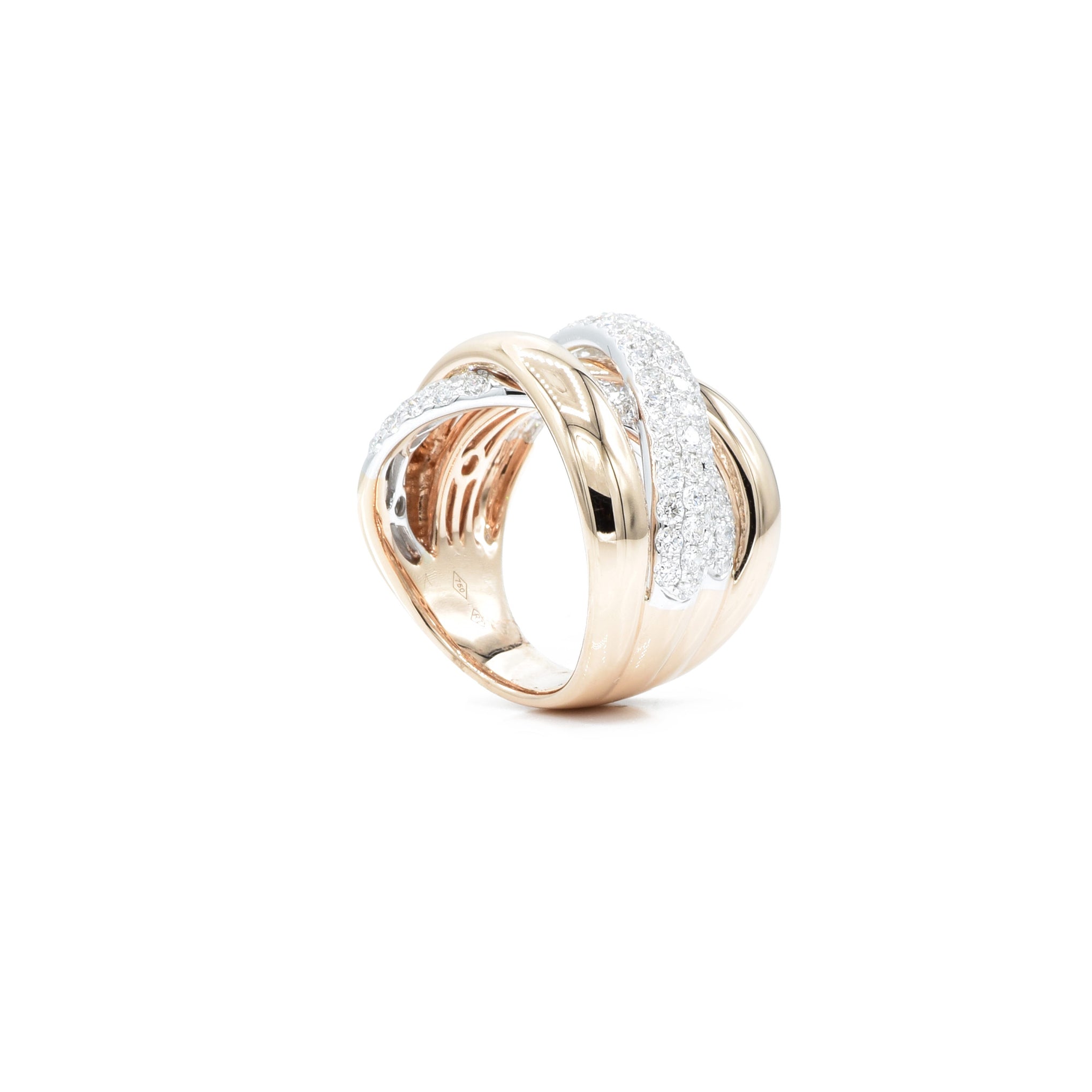 18kt Rose Gold Diamond Multi-Band Ring
