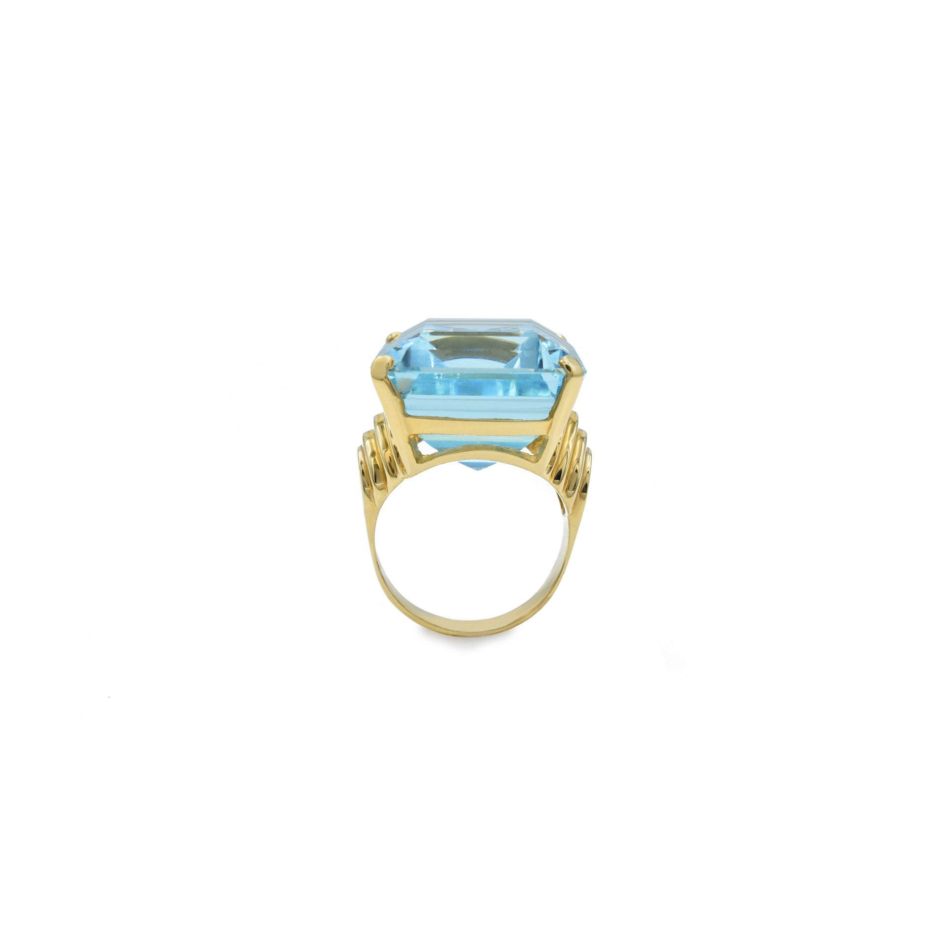 Estate 14KT Yellow Gold Aquamarine Ring