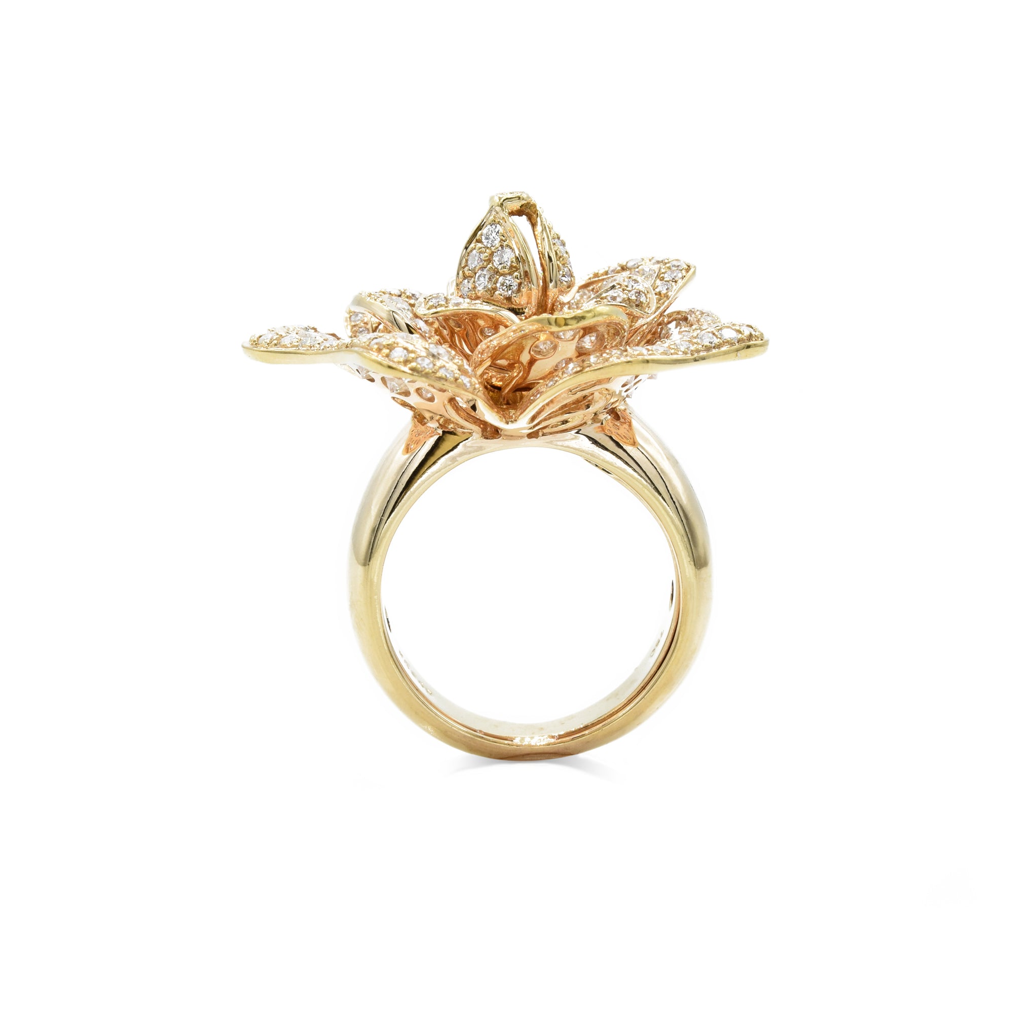 18kt Rose Gold Diamond Flower Ring