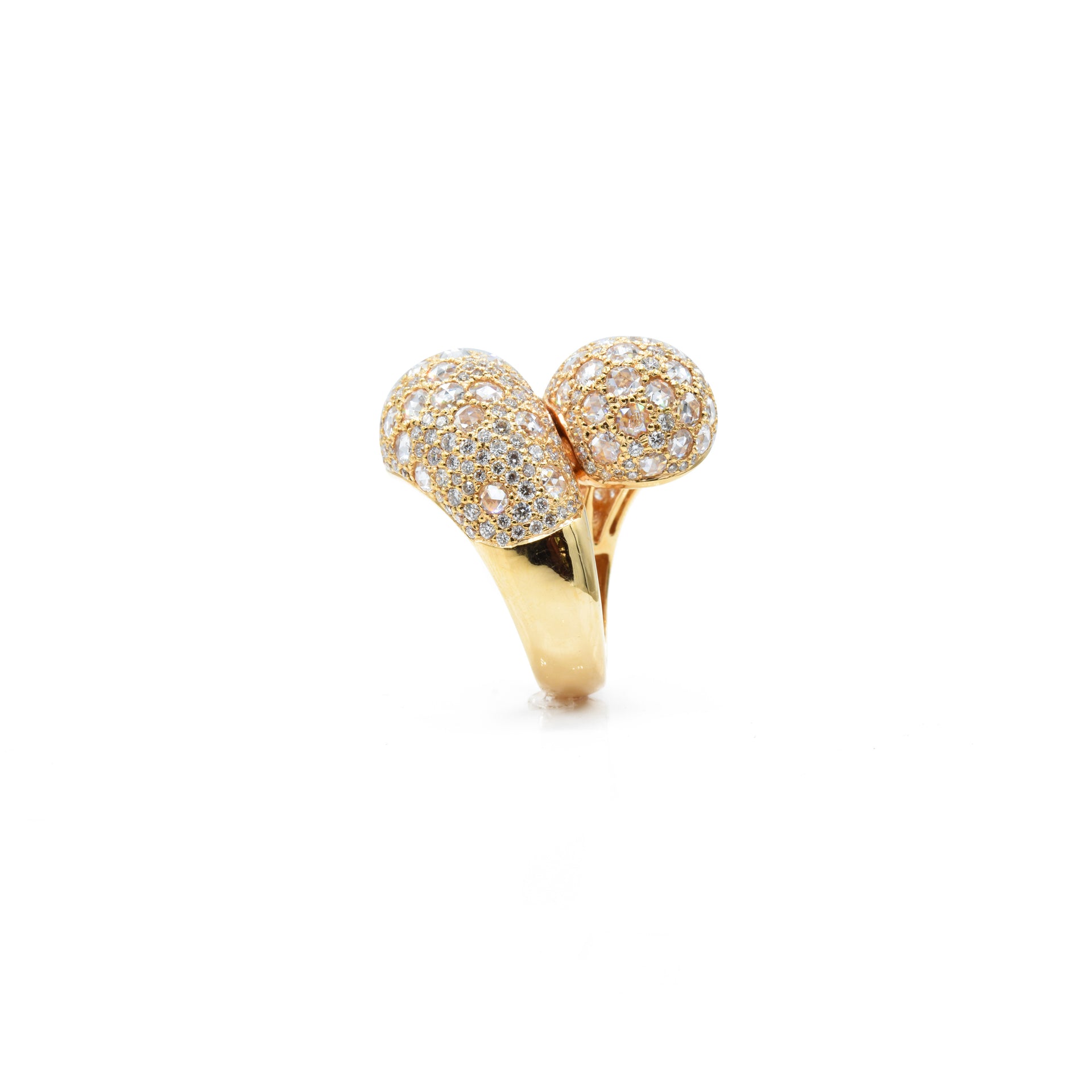 18kt Rose Gold Micro-Pave Diamond Twist Ring