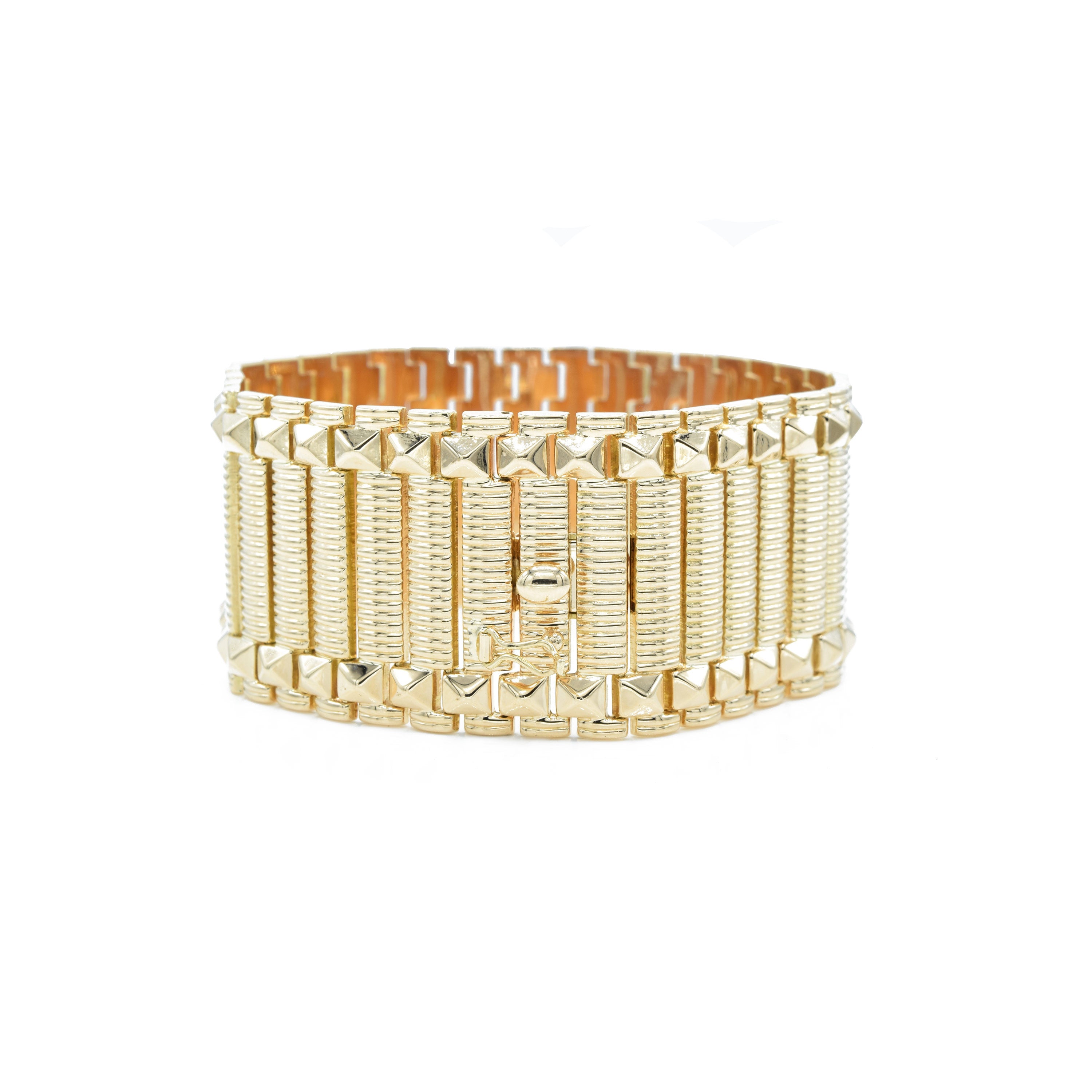 Estate 18KT Yellow Gold Wide Retro Era Bracelet