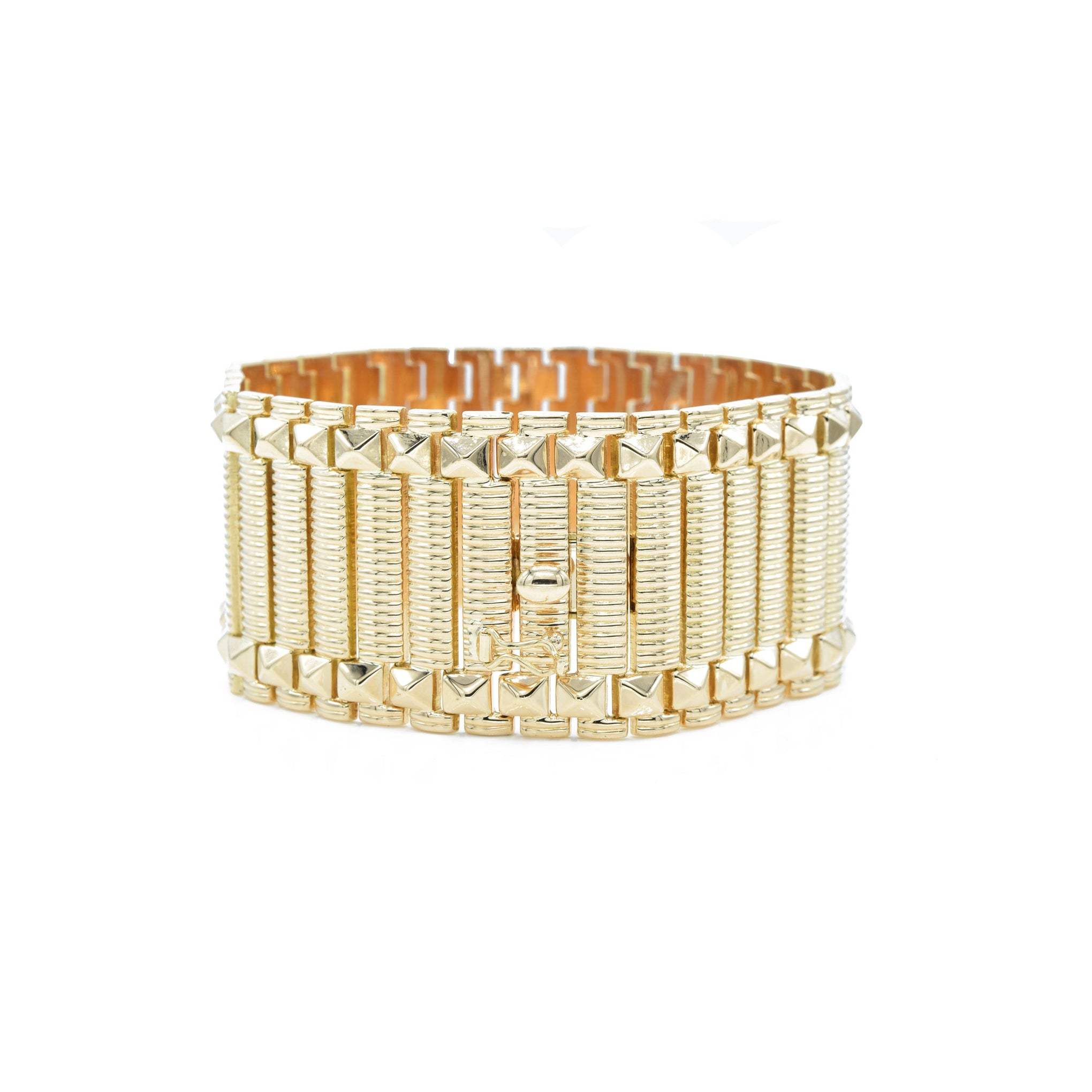 Estate 18kt Yellow Gold Wide Retro Era Bracelet
