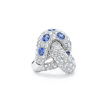 18kt White Gold Diamond and Sapphire Ring