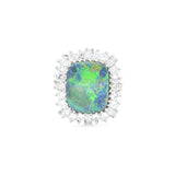Estate Platinum Black Opal and Diamond Ring and Convertible Pendant