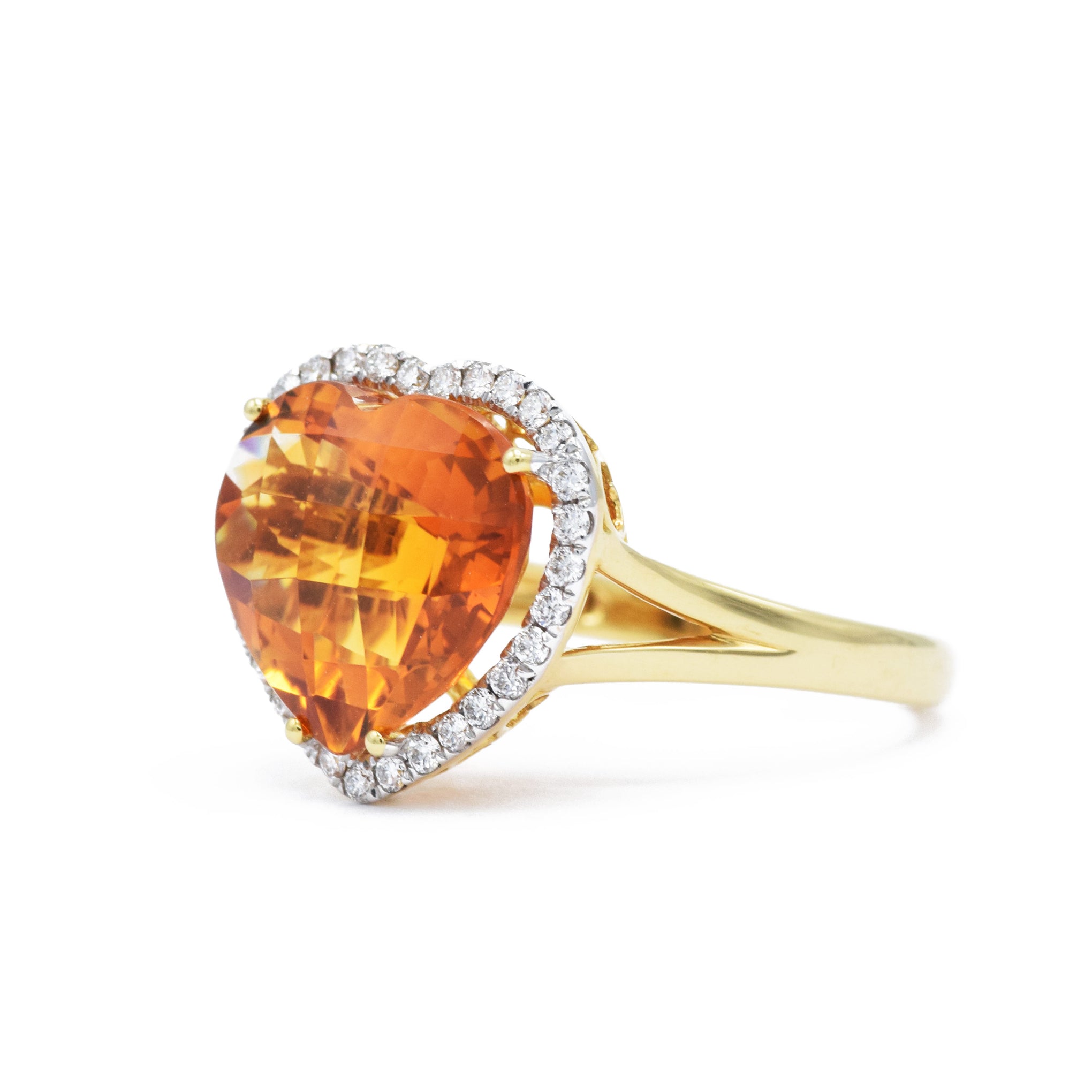 18KT Yellow Gold Heart-Shaped Citrine Ring