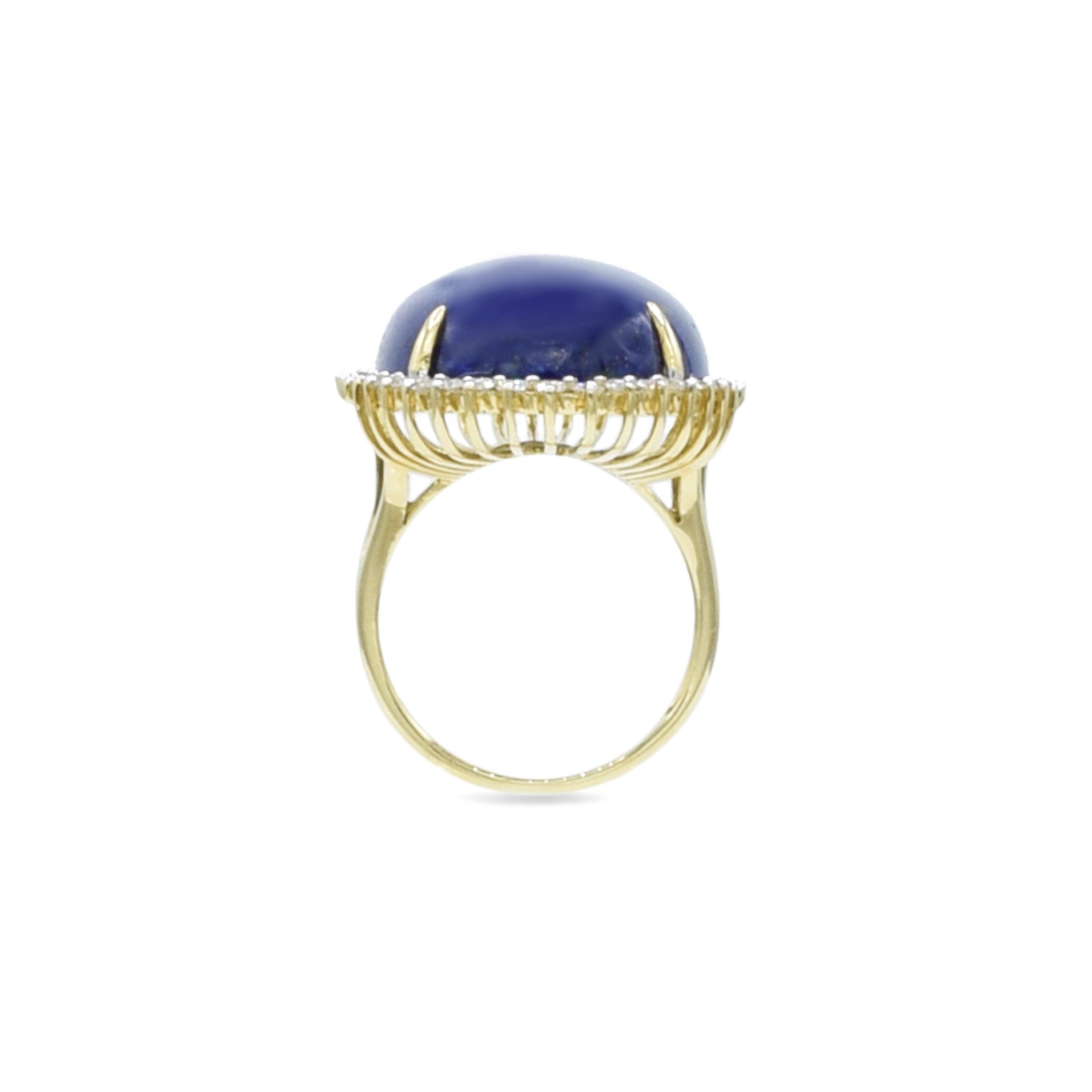 Lapis and Diamond Ring Set in 18kt Yellow Gold