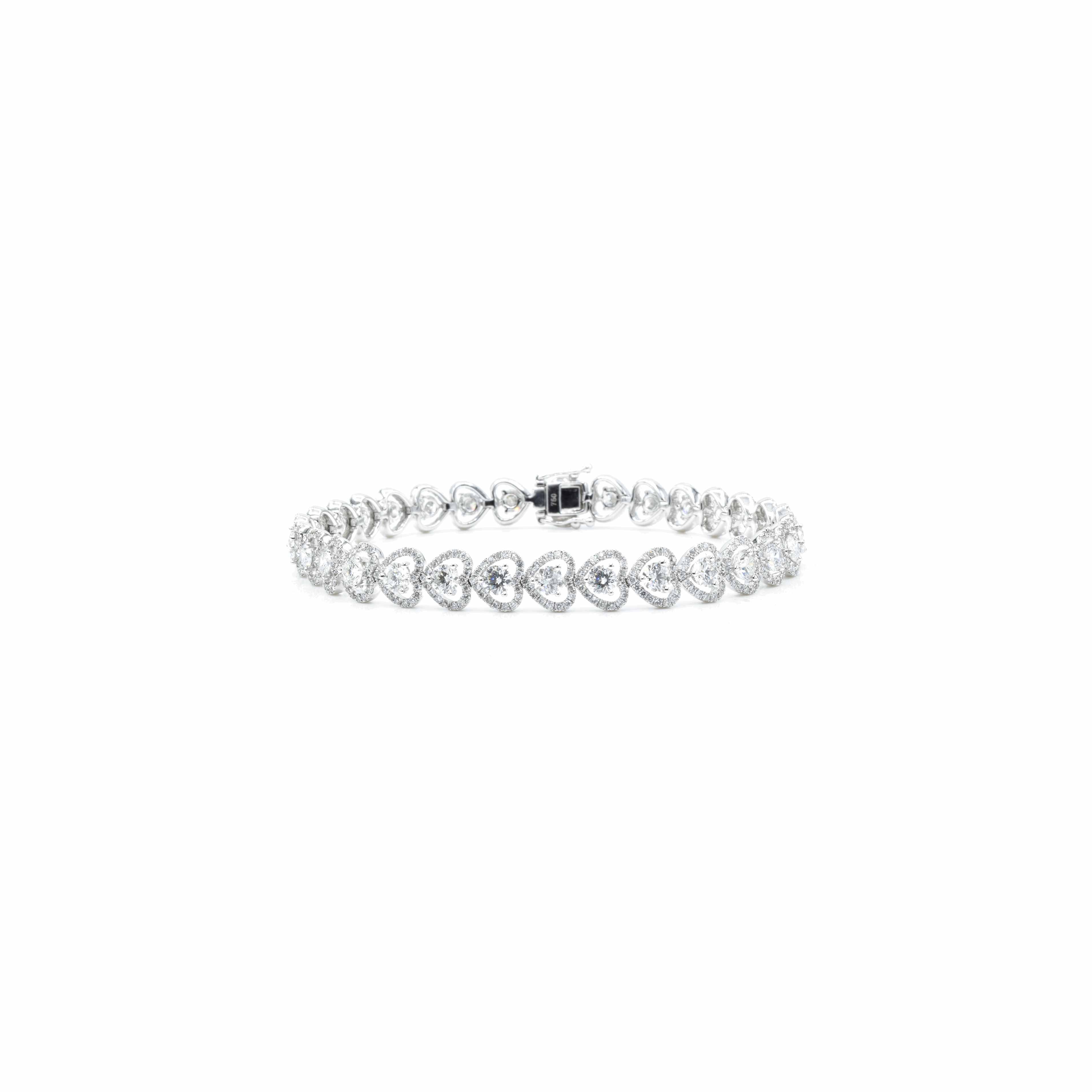 18kt White Gold Fancy Link Diamond Bracelet