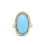Estate Circa 1920 Natural Turquoise Ring