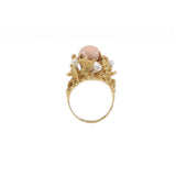 Estate Ring 14kt Gold with Coral and Pearl