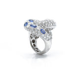 18kt White Gold Diamond and Sapphire Ring