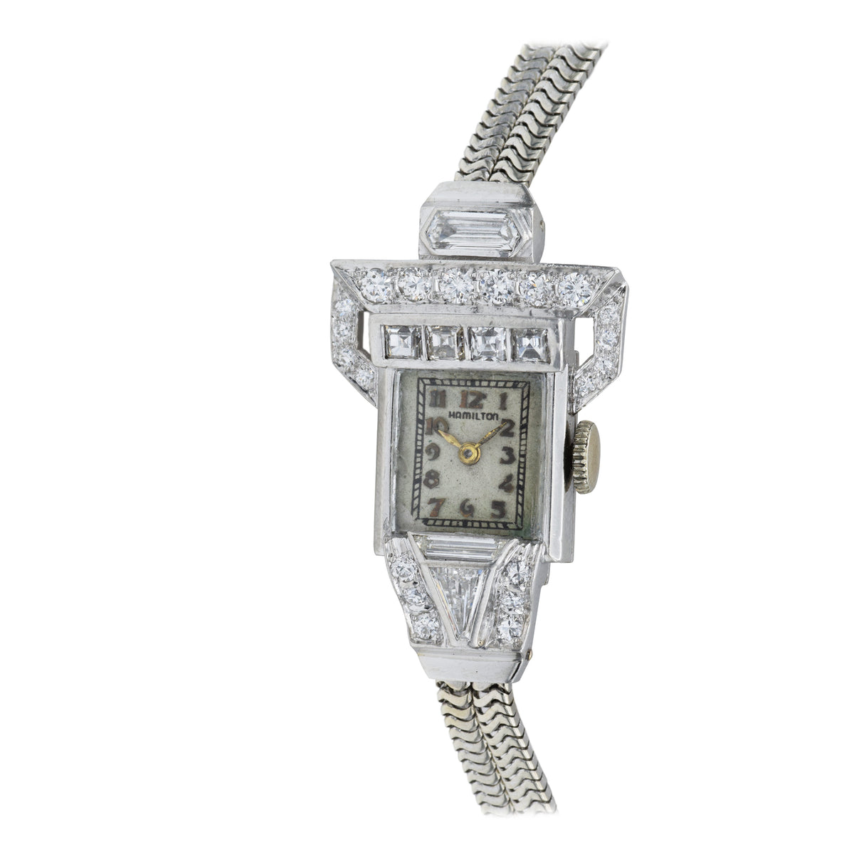 Ladies vintage Hamilton diamond and white gold watch. 1940s Hamilton 1940 main image 4