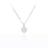 18kt White Gold Micropave Diamond Heart