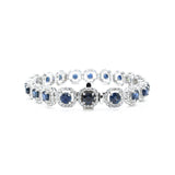 14KT White Gold Blue Sapphire And Diamond Bracelet