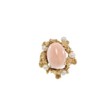 Estate Ring 14kt Gold with Coral and Pearl