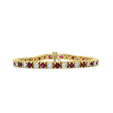 14KT Yellow Gold Ruby Tennis Bracelet