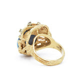 Estate Black Opal And Diamond Ring