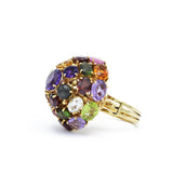 Vintage Natural Multicolor Semiprecious Dome Ring