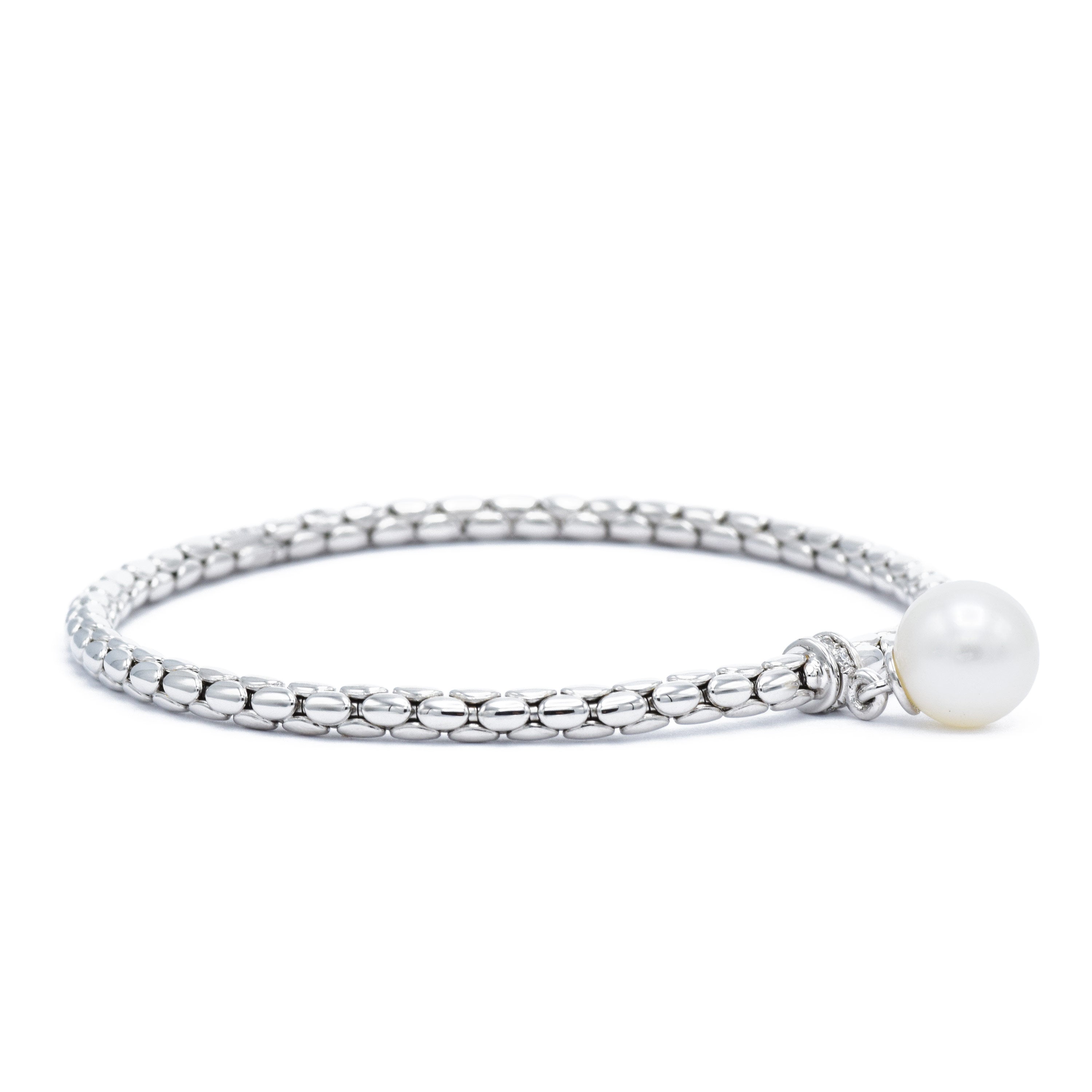 18KT White Gold Chimento Pearl Drop Bracelet