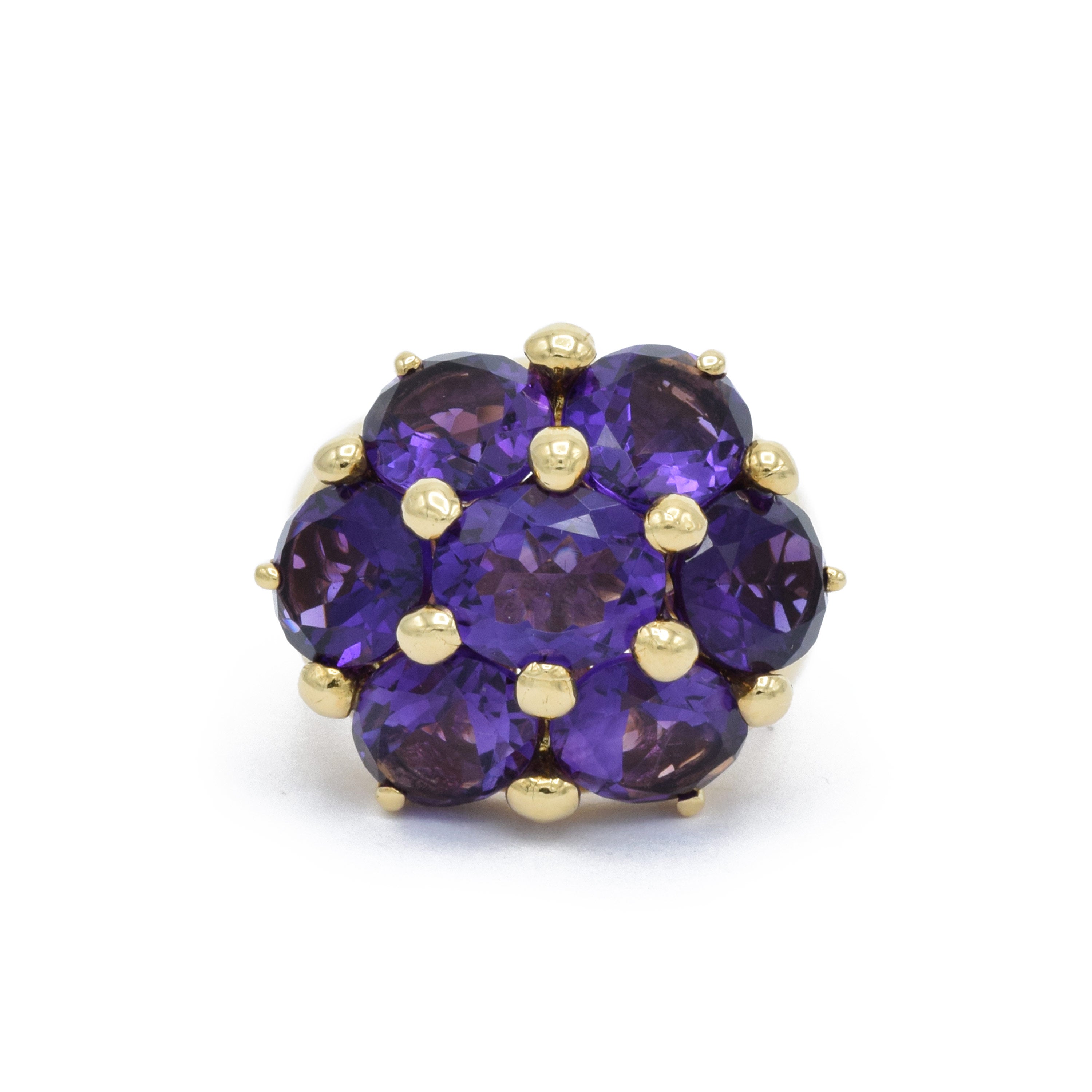 18KT Estate Amethyst Gold Dome Ring