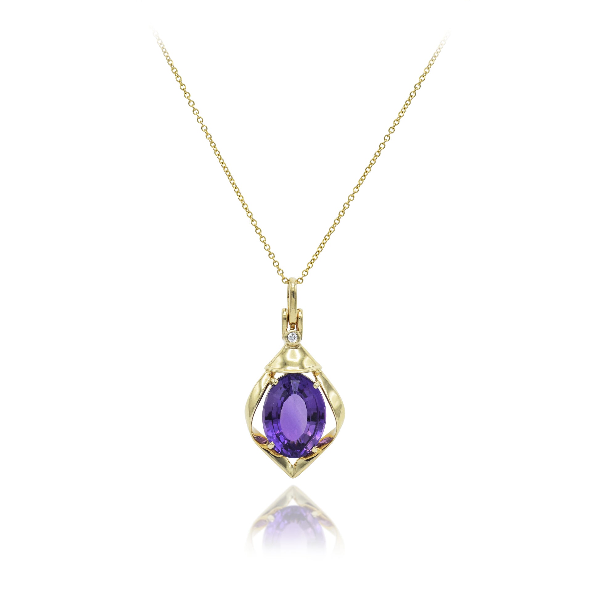 Estate Gold and Amethyst Pendant