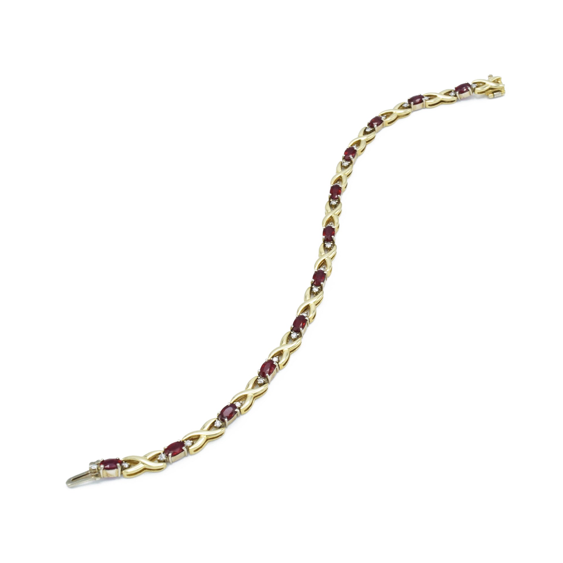 14kt Yellow Gold Ruby Infinity Bracelet