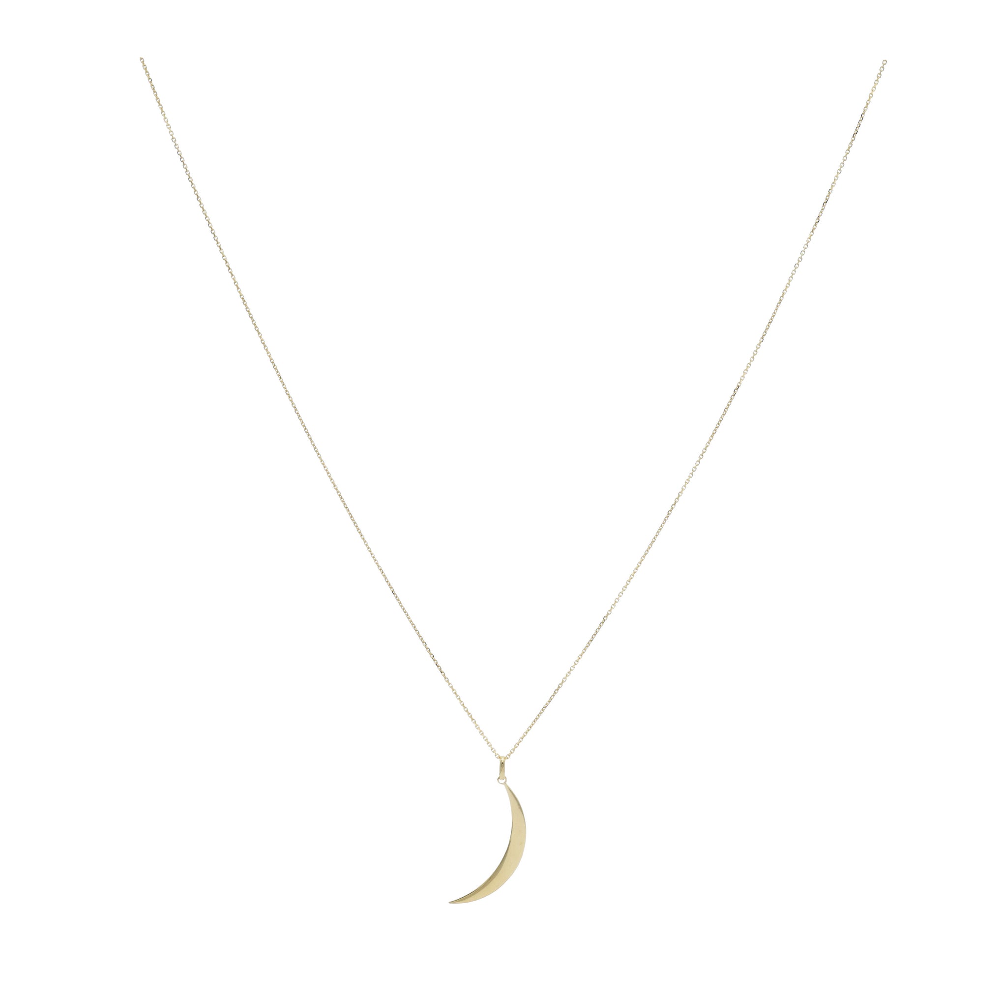 14kt Yellow Gold, Crescent Moon Necklace