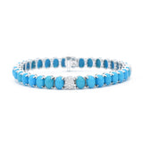 18kt White Gold Natural Turquoise Bracelet