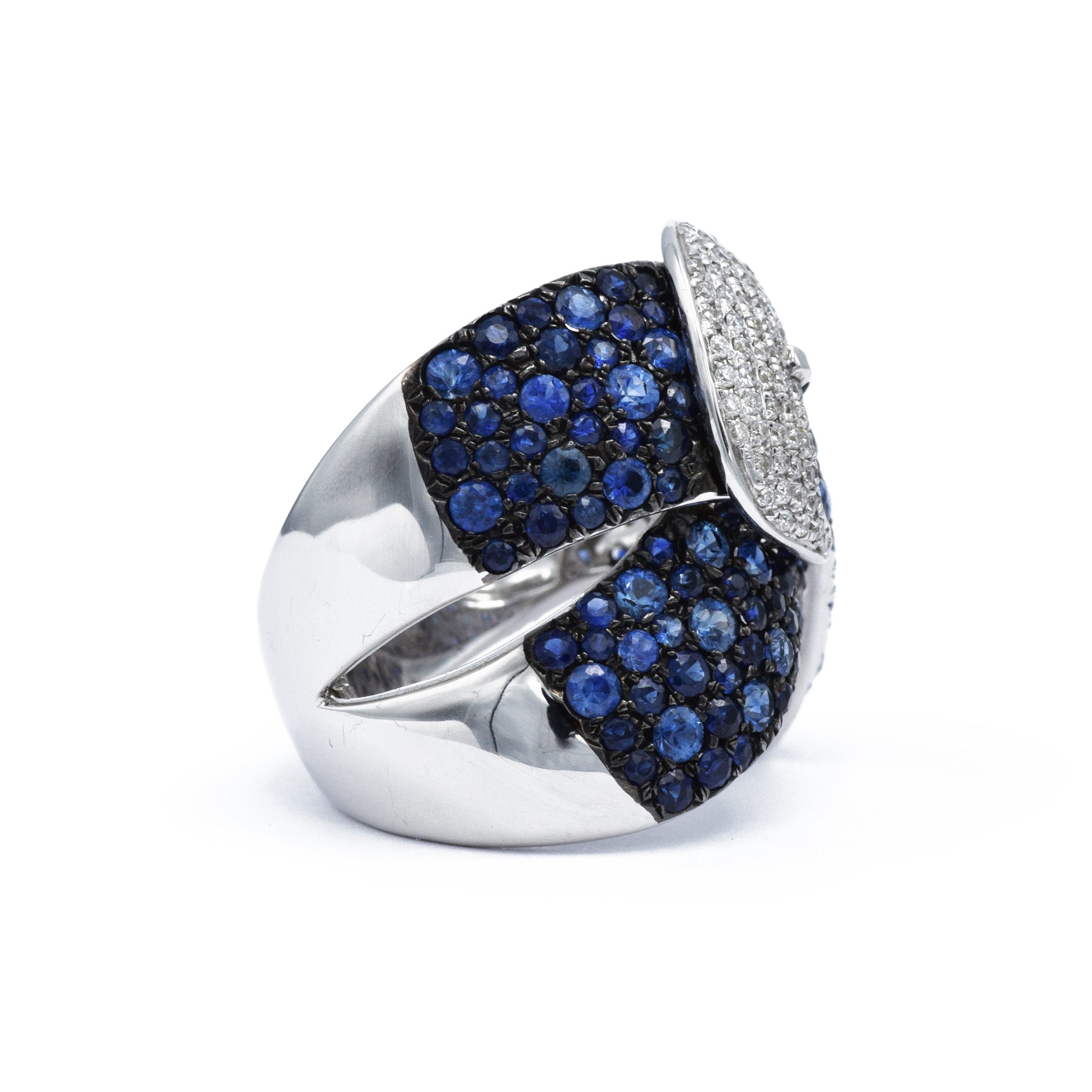 Sapphire and Diamond Buckle Ring
