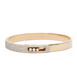 Rose Gold Buckle Bangle with Diamonds
