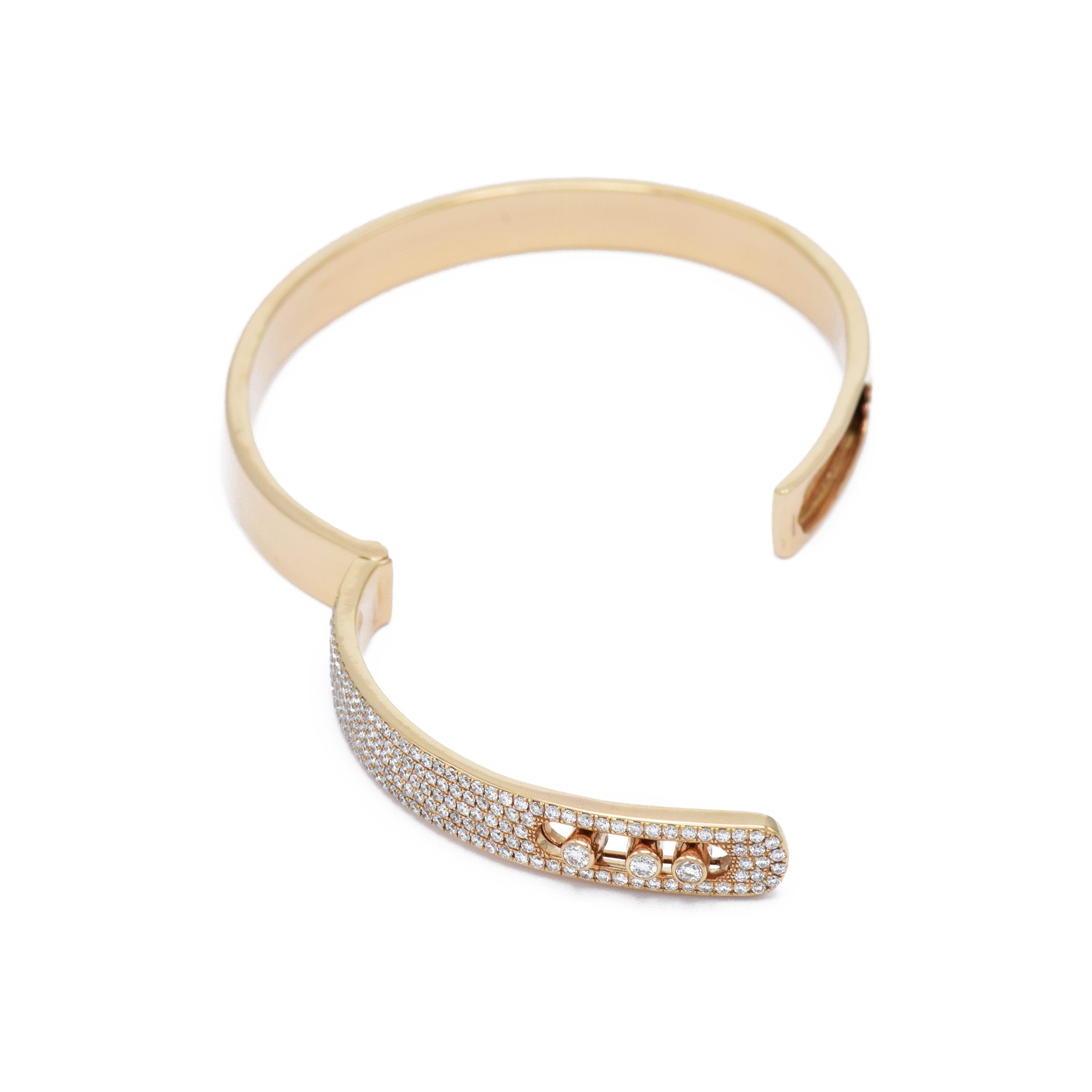 Rose Gold Buckle Bangle with Diamonds