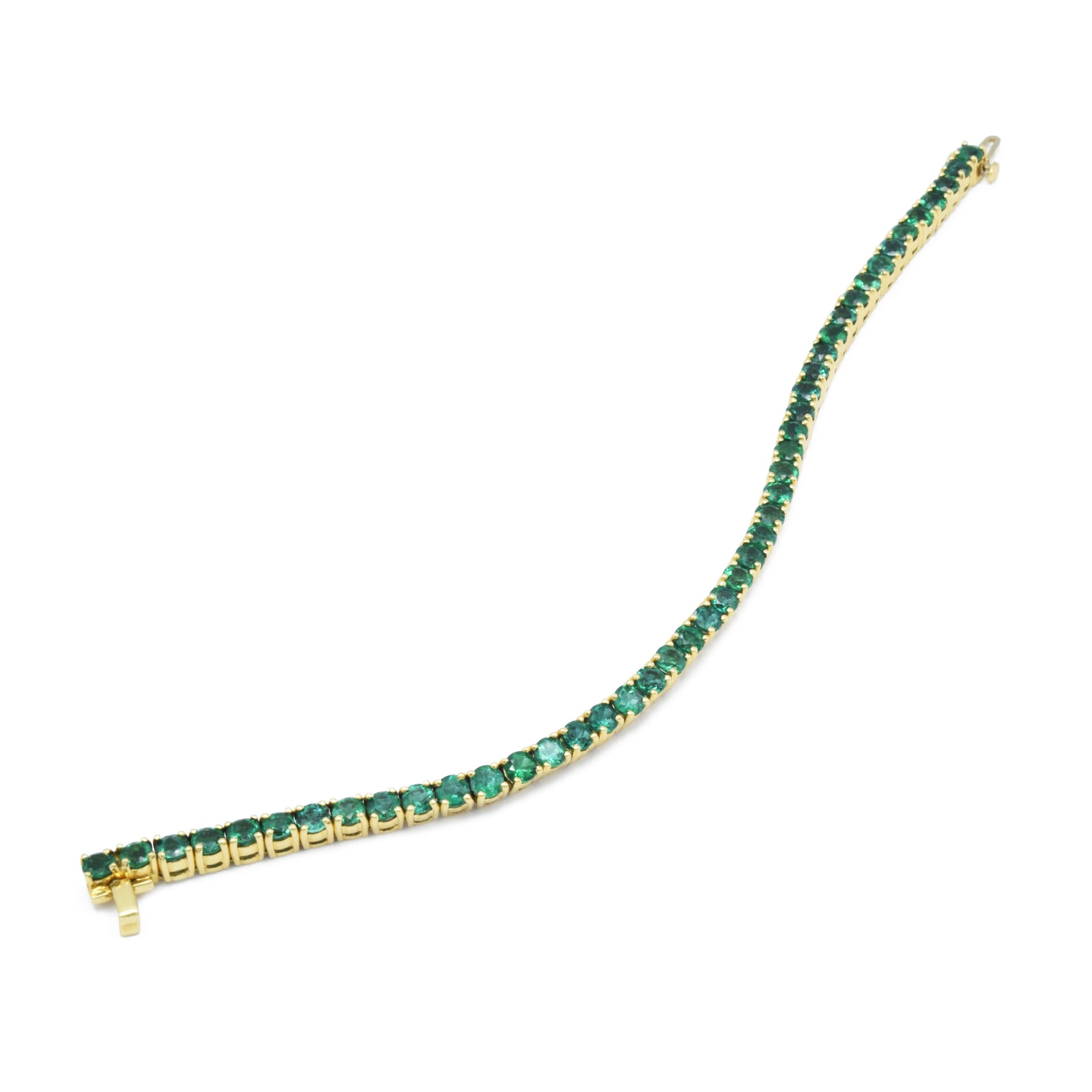 18kt Yellow Gold Emerald Tennis Bracelet