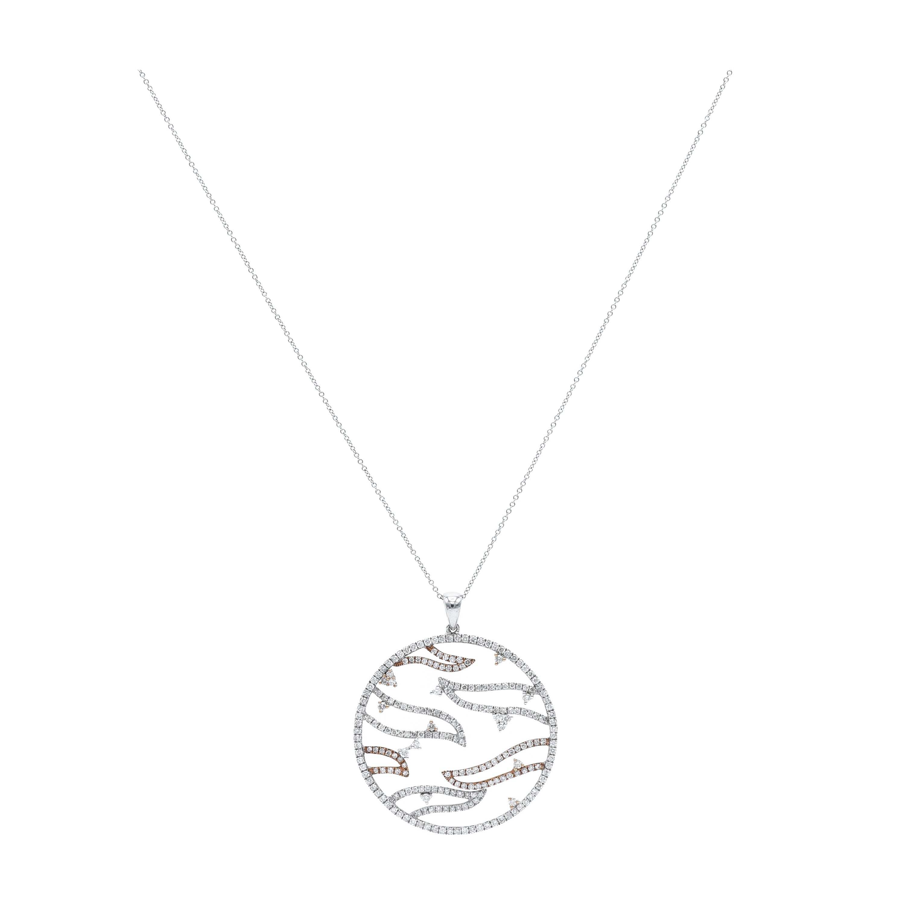 14KT Rose And White Gold Diamond Pendant